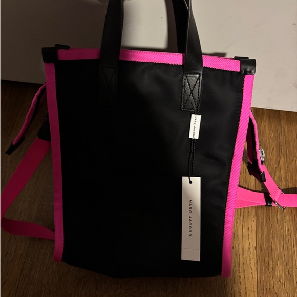 NWT Marc Jacobs Pink Trim Black Tote Bag - Picture 2 of 8